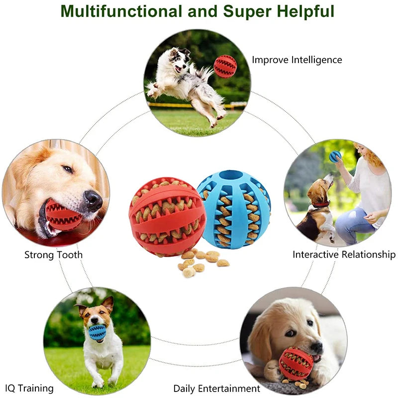 PlayBite Ball: Natural Rubber Treat & Dental Toy for Pets