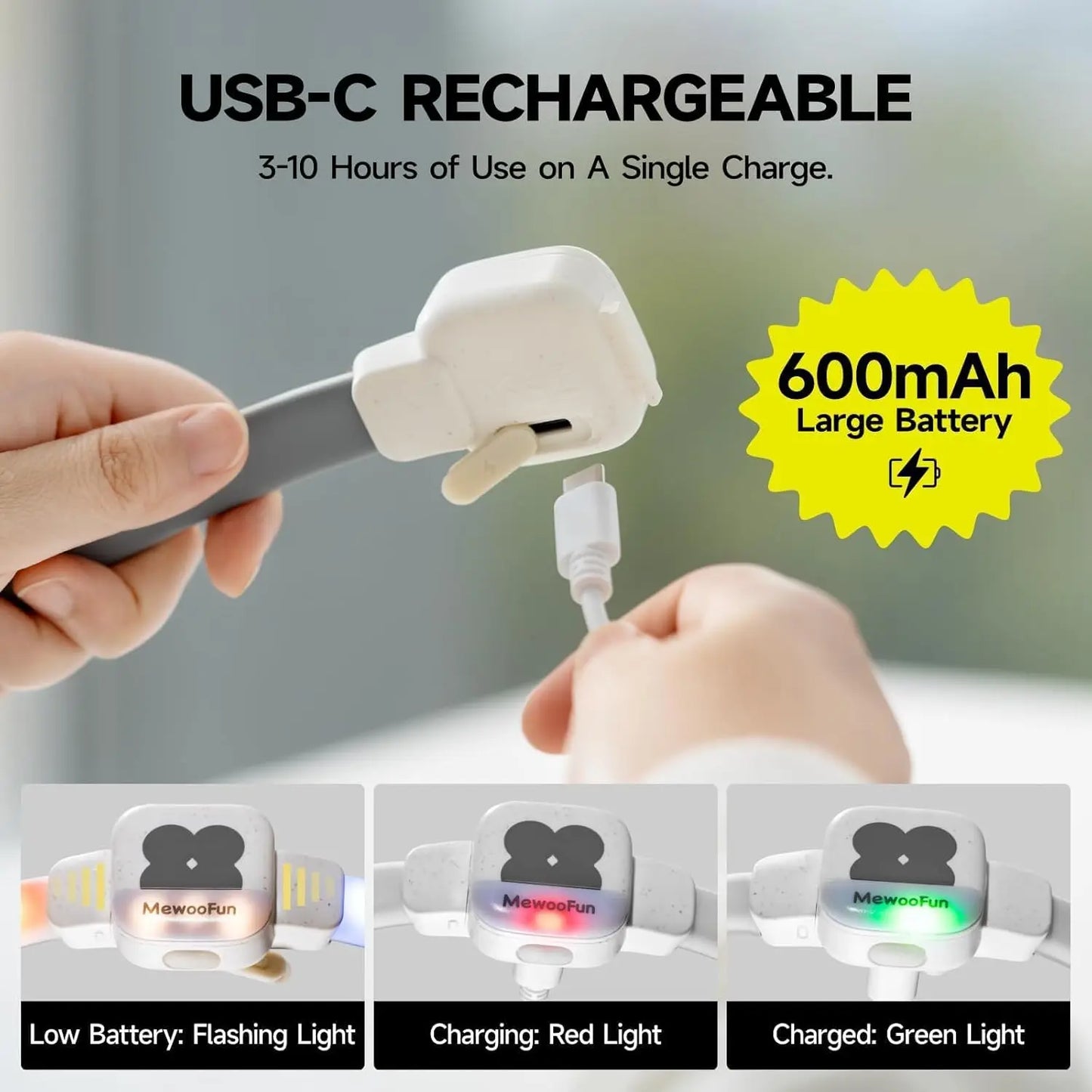 GlowGuard LED Collar: USB Rechargeable Light-Up Necklace for Dogs