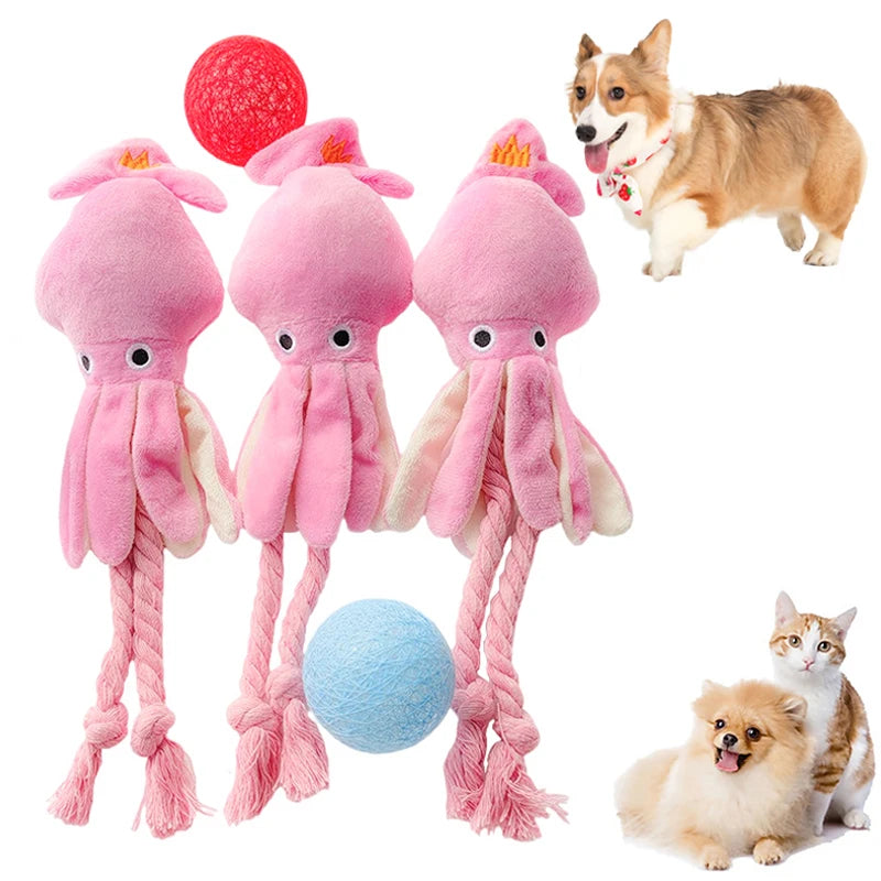 WigglePus Playmate: Squeaky Octopus Toy for Pets