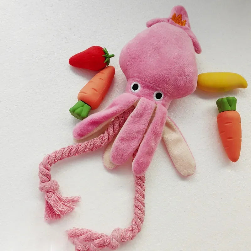 WigglePus Playmate: Squeaky Octopus Toy for Pets