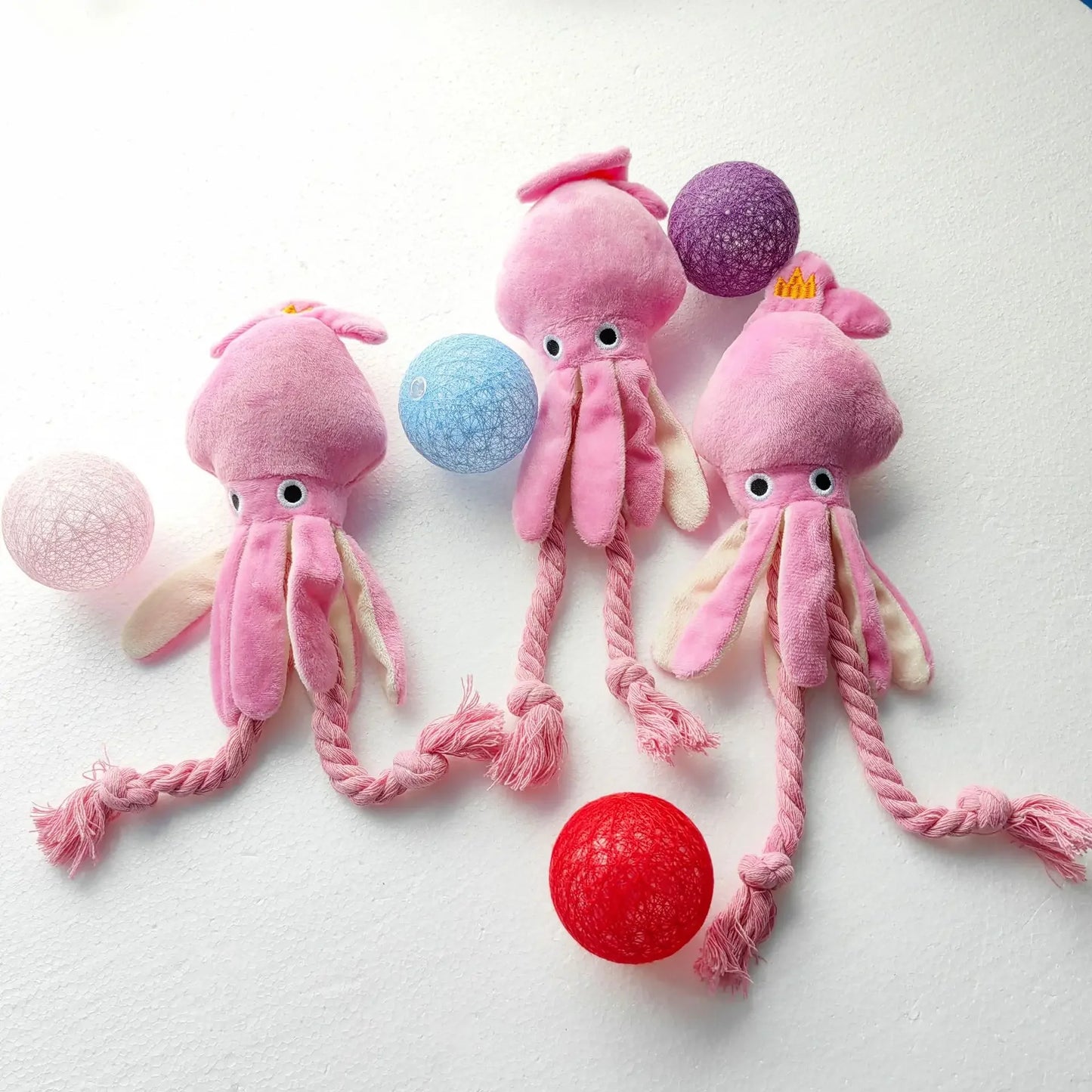 WigglePus Playmate: Squeaky Octopus Toy for Pets