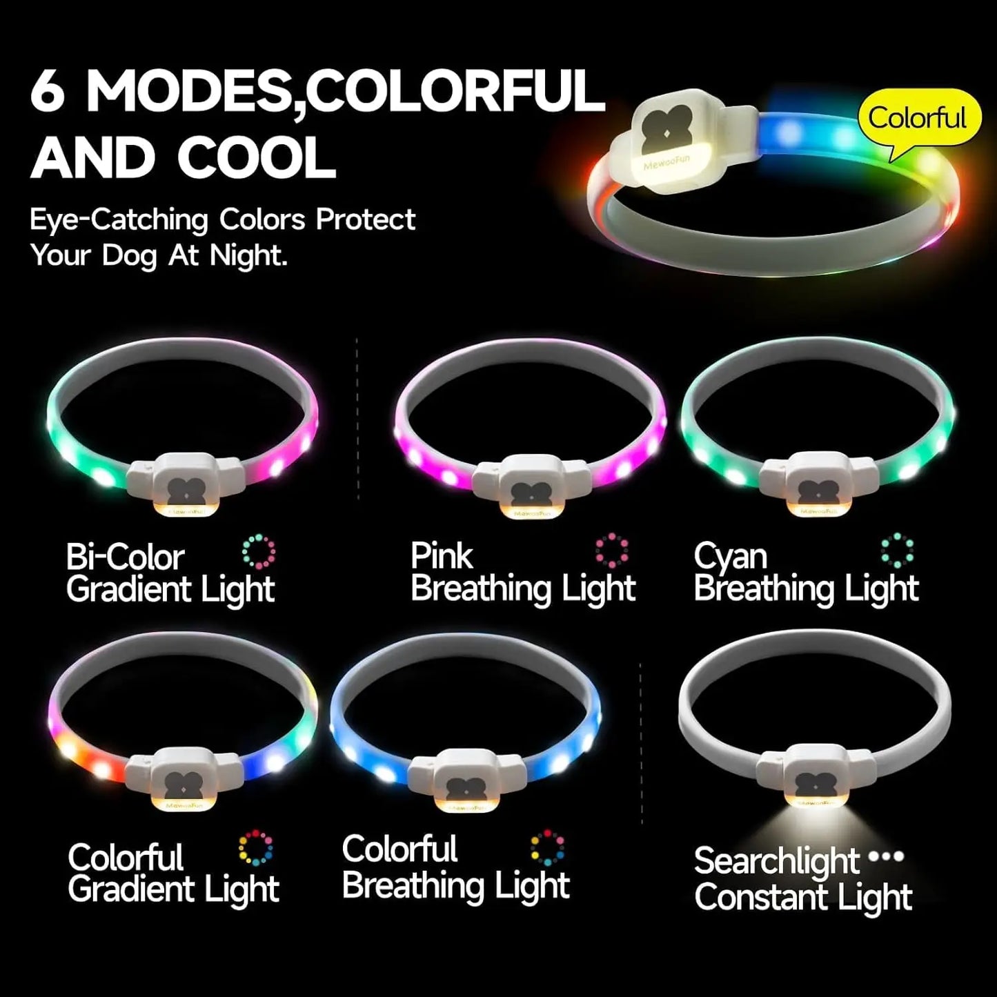 GlowGuard LED Collar: USB Rechargeable Light-Up Necklace for Dogs
